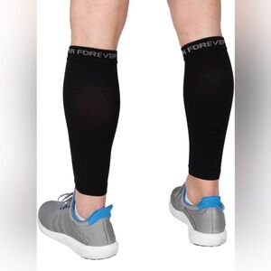 Run Forever Calf Compression Sleeves Black 20-30 mmHg Leg Support